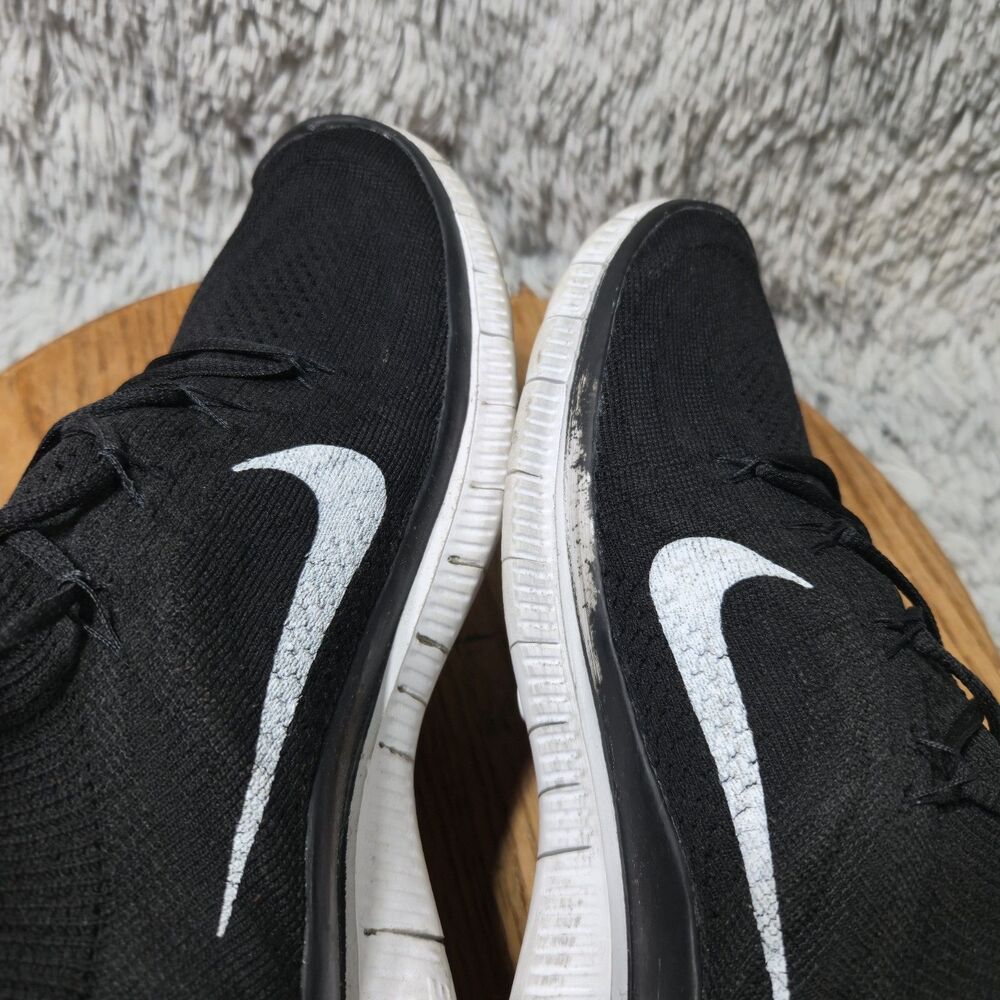 Nike Free Flyknit Breathable Black Athletic Running Low Top Sneaker Size 12.5 - Picture 5 of 10
